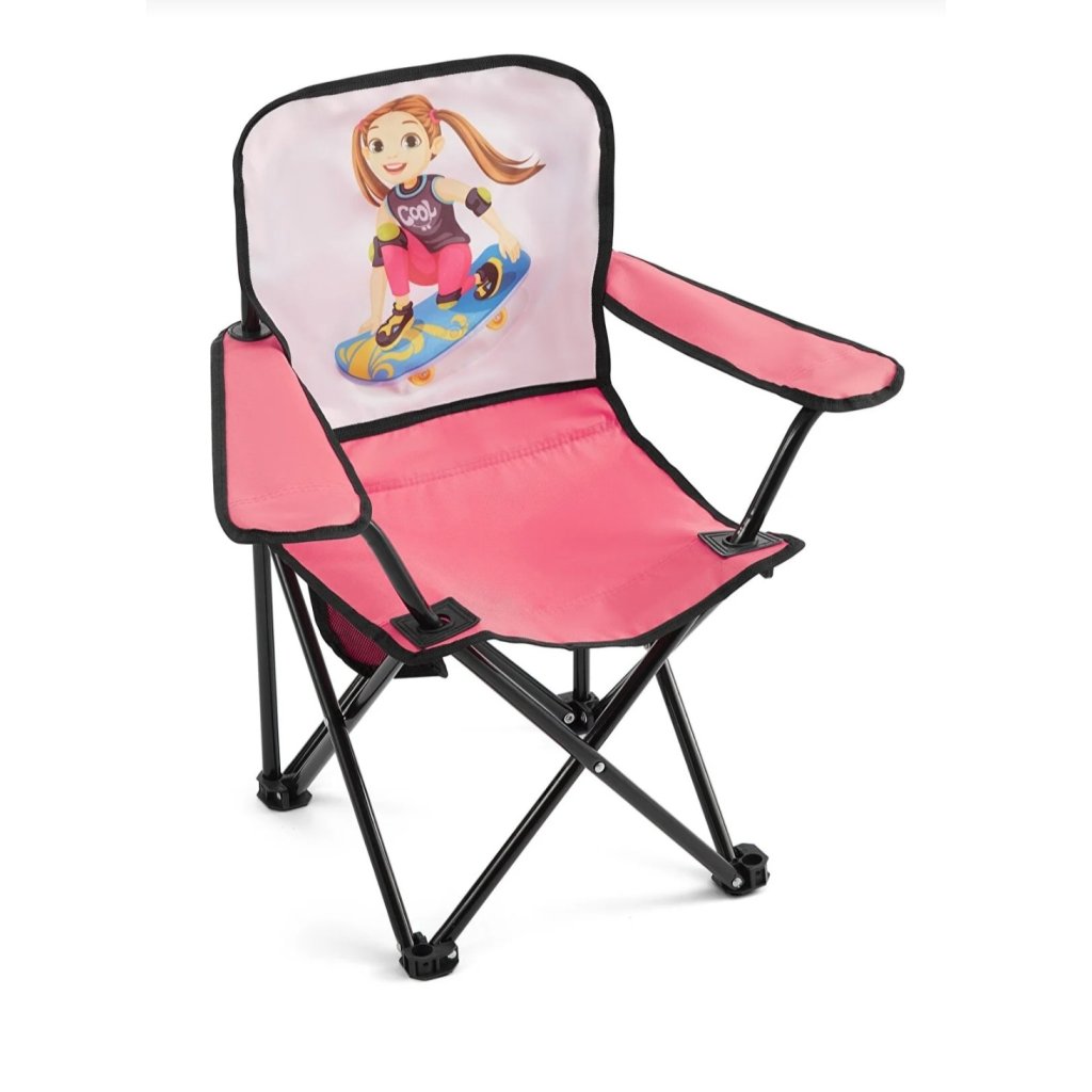 Katlanır Mini Kamp Sandalyesi Kaykaylı Kız